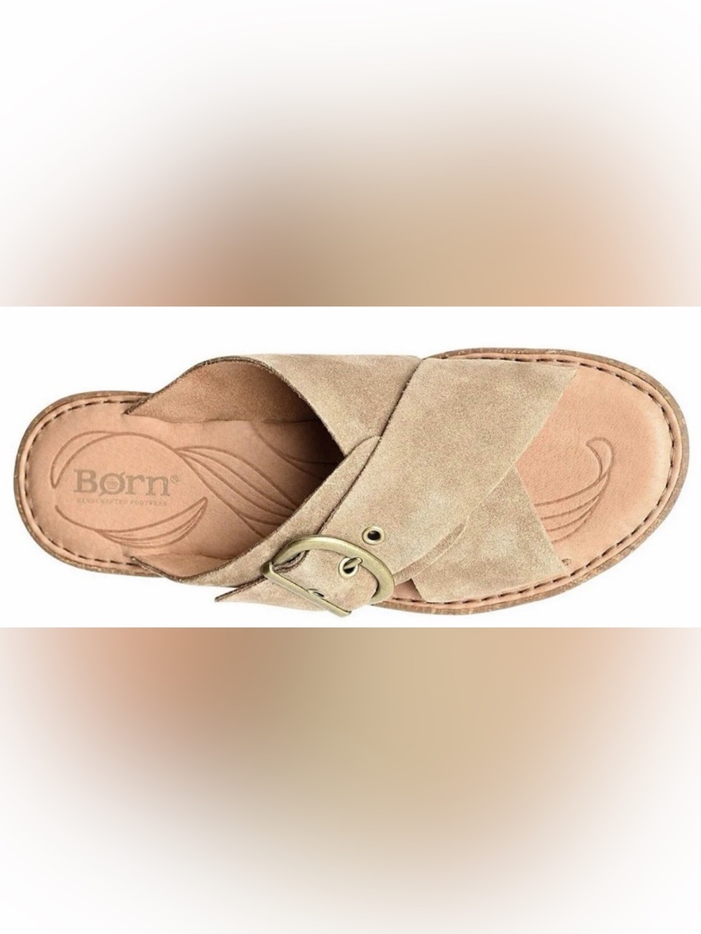 NWOT Born Rio Suede Flats. Brown Crisscross Strap. Size 7 - Picture 5 of 5